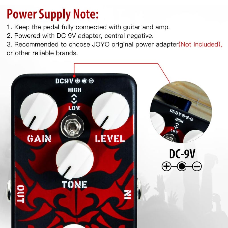 JOYO Overdrive Distortion Pedal Rich Bordering-on-Distortion Overdrive for Electric Guitar Effect - Bypass (Ultimate Drive JF-02) - Image 5